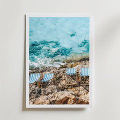 Coastal Striped Chairs Poster