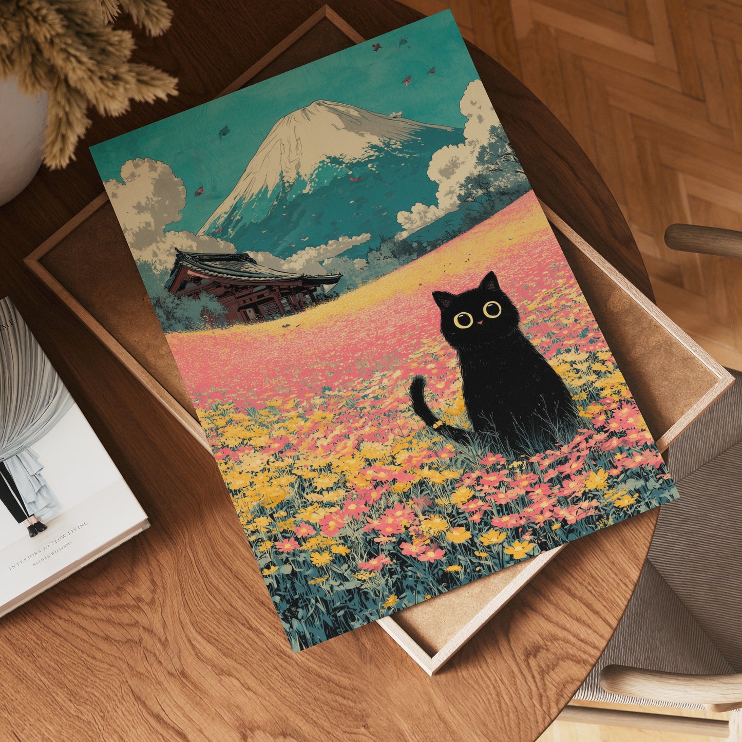 Whispering Fields Cat Poster