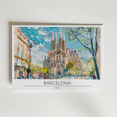 Barcelona Cityscape Poster