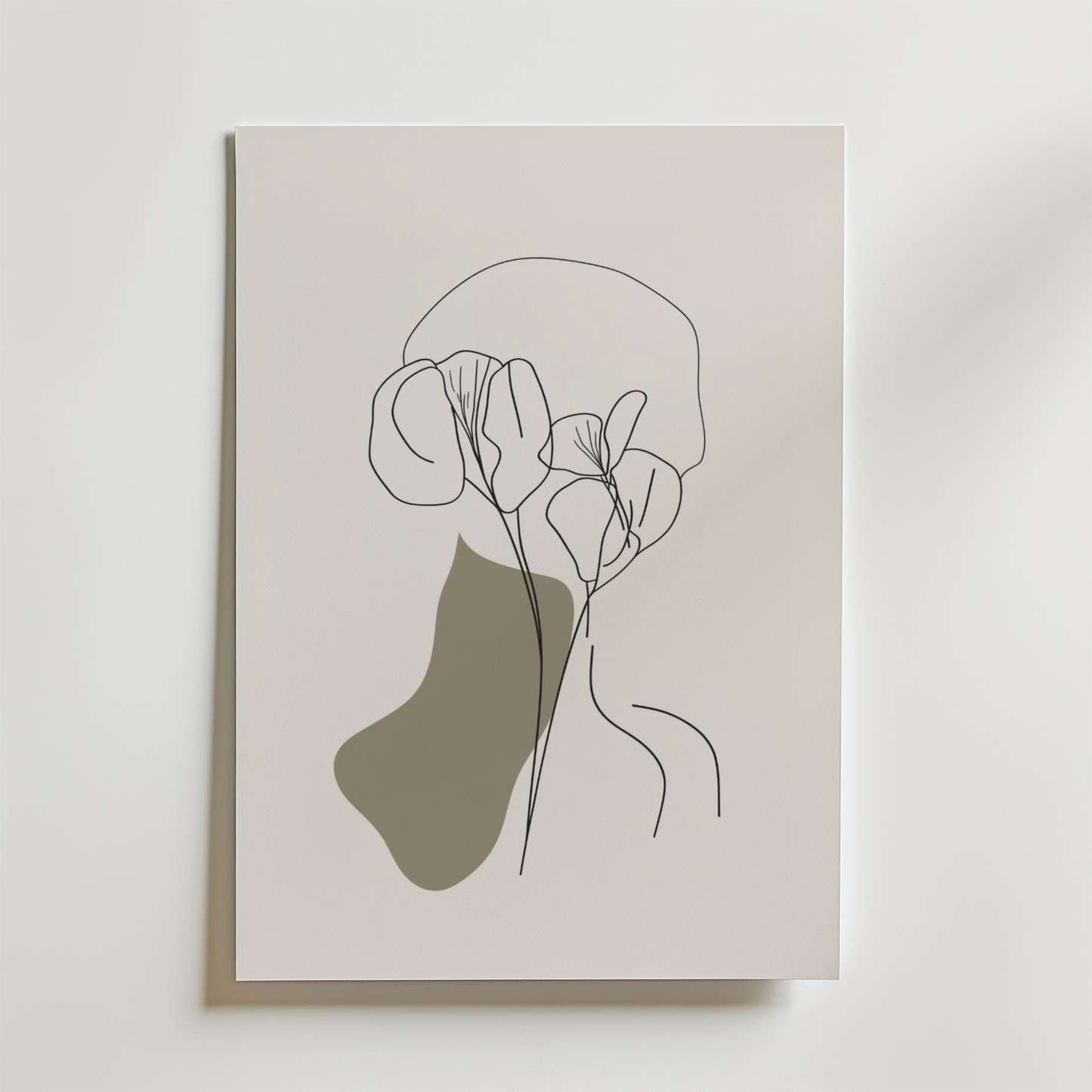 Floral Face Silhouette Poster
