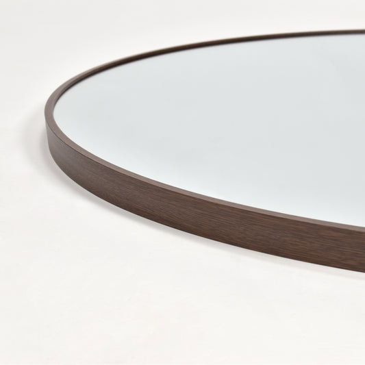 Spegel Rund Valnöt Deluxe 80 cm