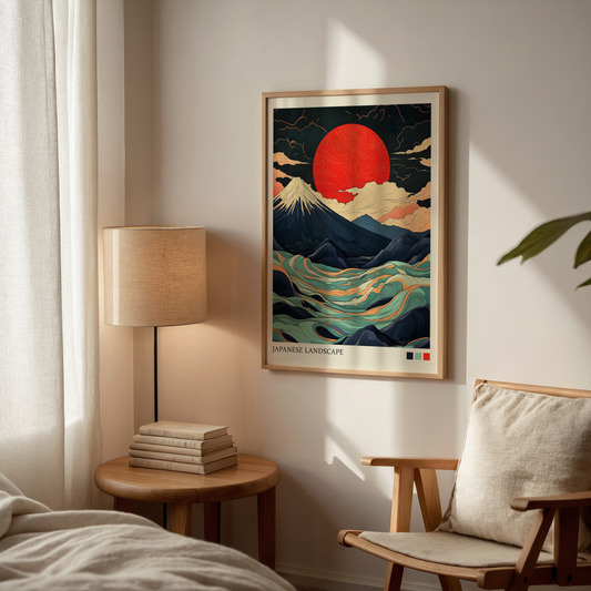 Japanese Landscape Abstract Poster