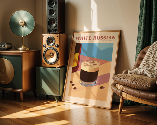 White Russian Cocktail Poster