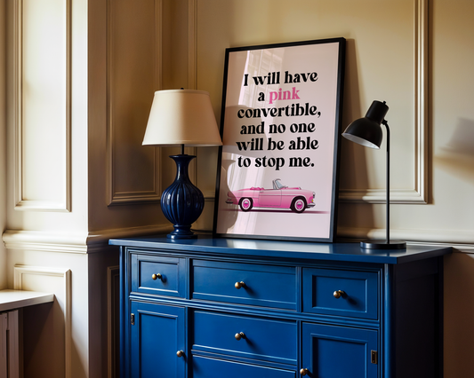 Pink Convertible Power Poster