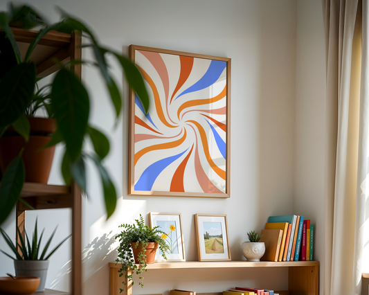 Sunset Over Waves Poster