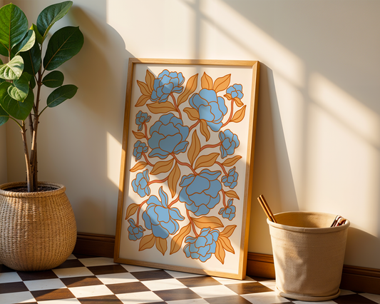 Blue Blossoms Poster