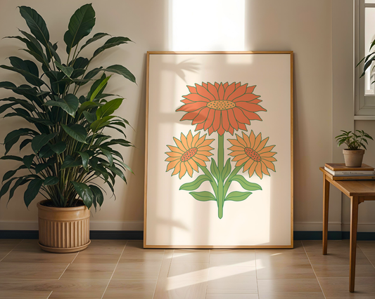 Sunburst Blooms Poster