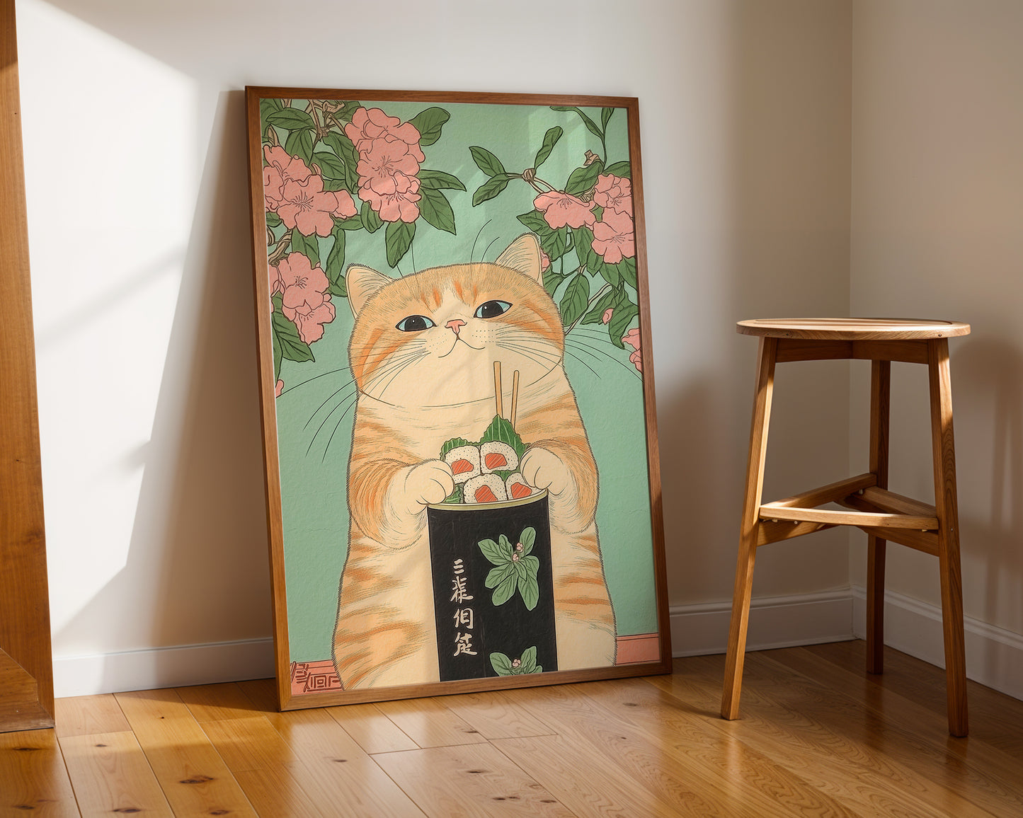Sushi Roll Cat Poster