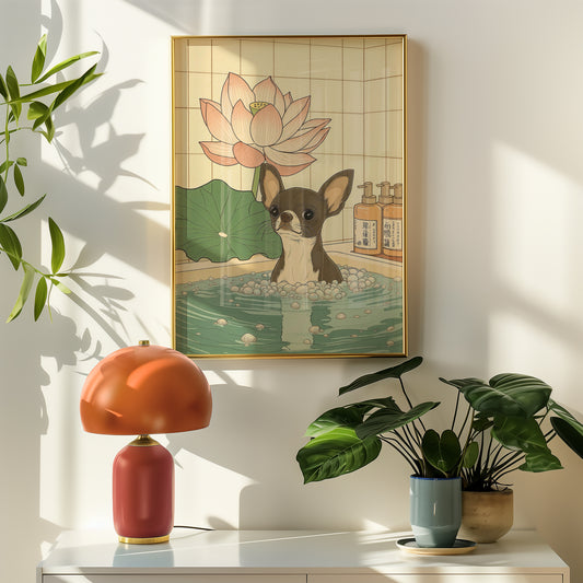 Chihuahua In Lotus Spa Poster