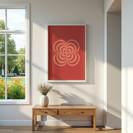 Retro Bloom Red Poster