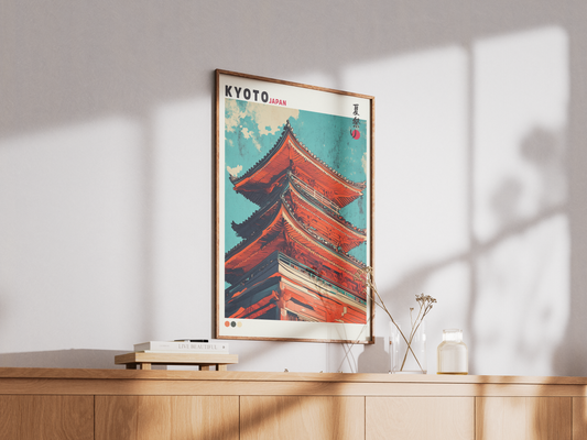 Kyoto Skyline Pagoda Poster