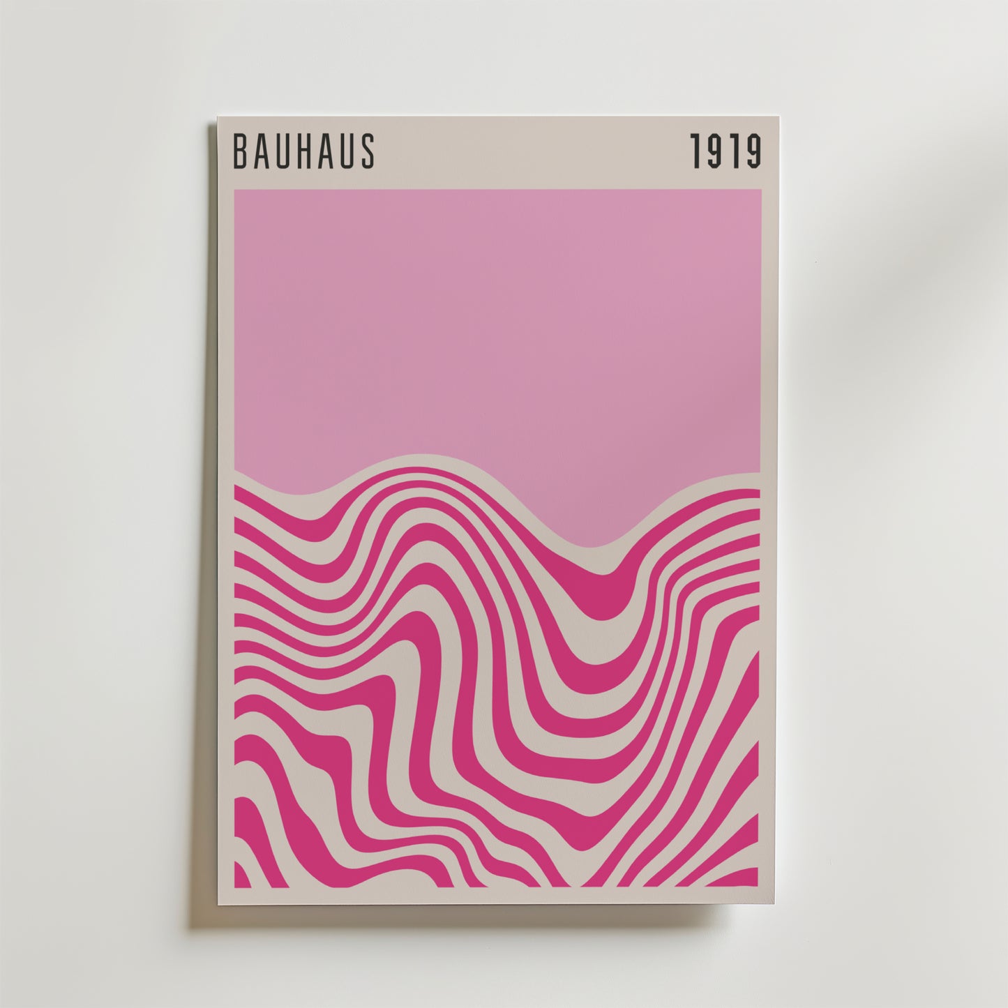 Bauhaus Pink Waves No.2 Poster