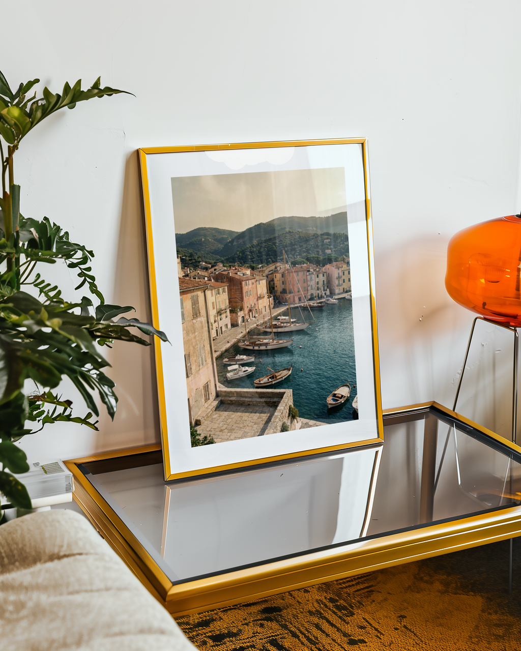 Mediterranean Port Elegance Poster – poster väggdekoration inredning – Affischer hos Bozetto