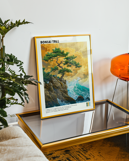 Ocean Cliff Bonsai Poster