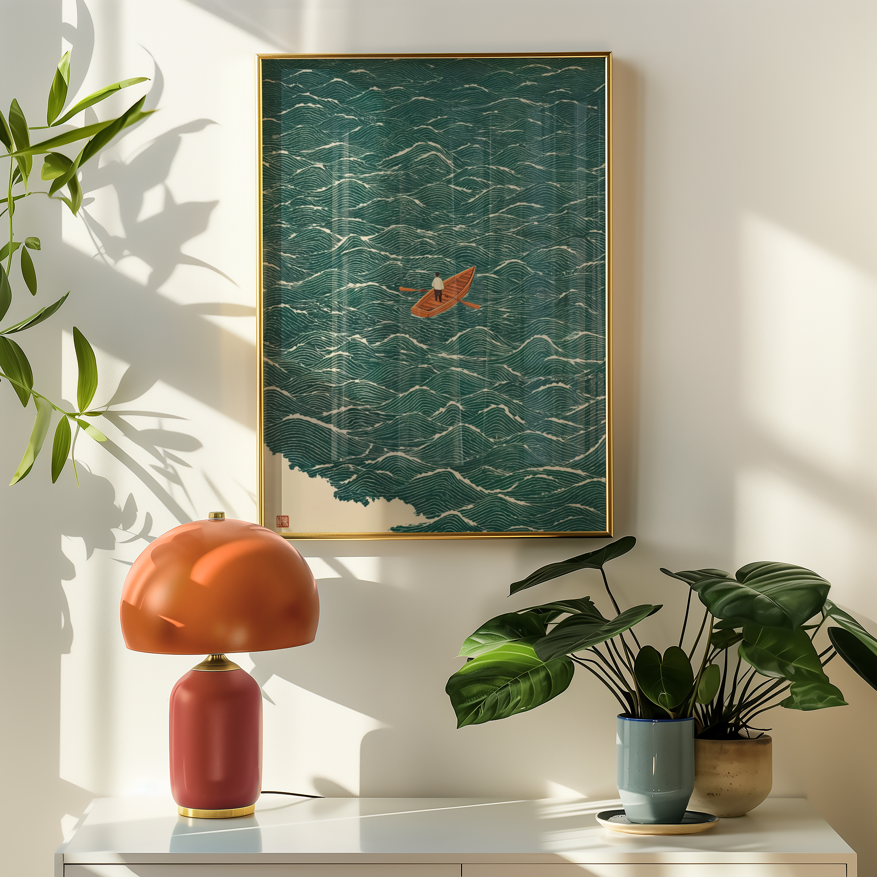 Japandi Boat Poster