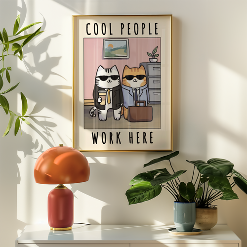 Office Cool Cats Poster