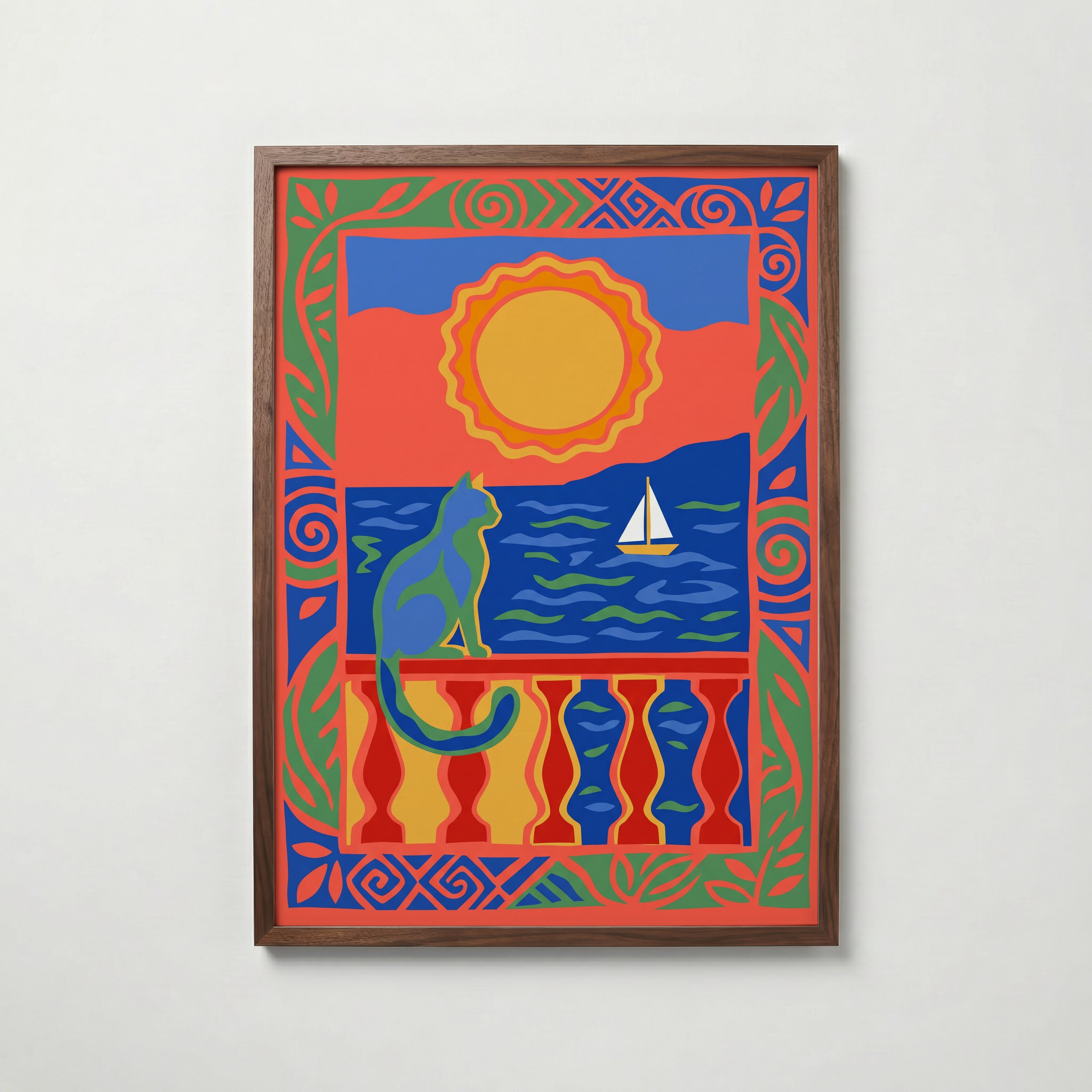 Matisse Balcony Cat Poster – valnötsram