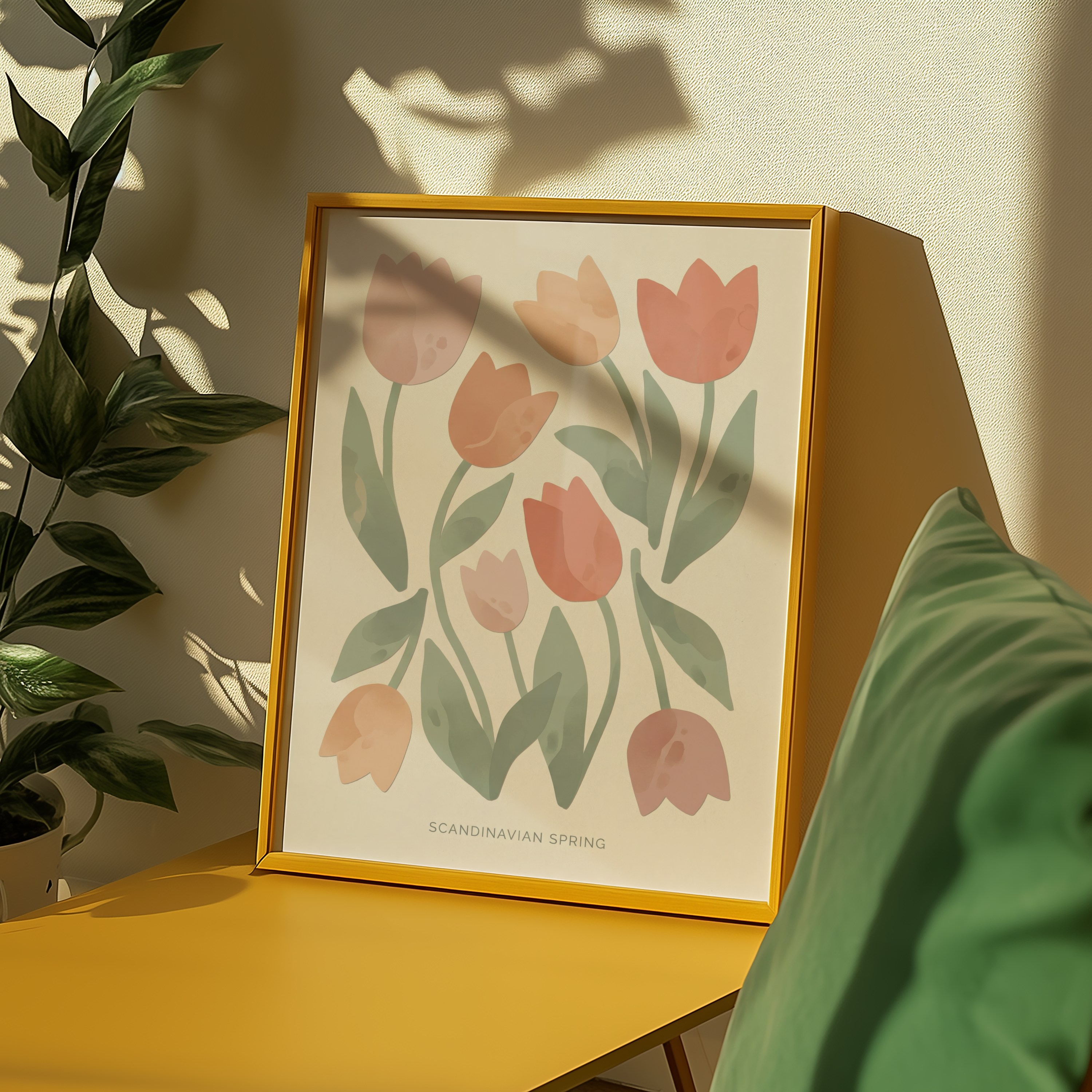 Scandinavian Spring Bloom Poster – poster väggdekoration inredning – Affischer hos Bozetto