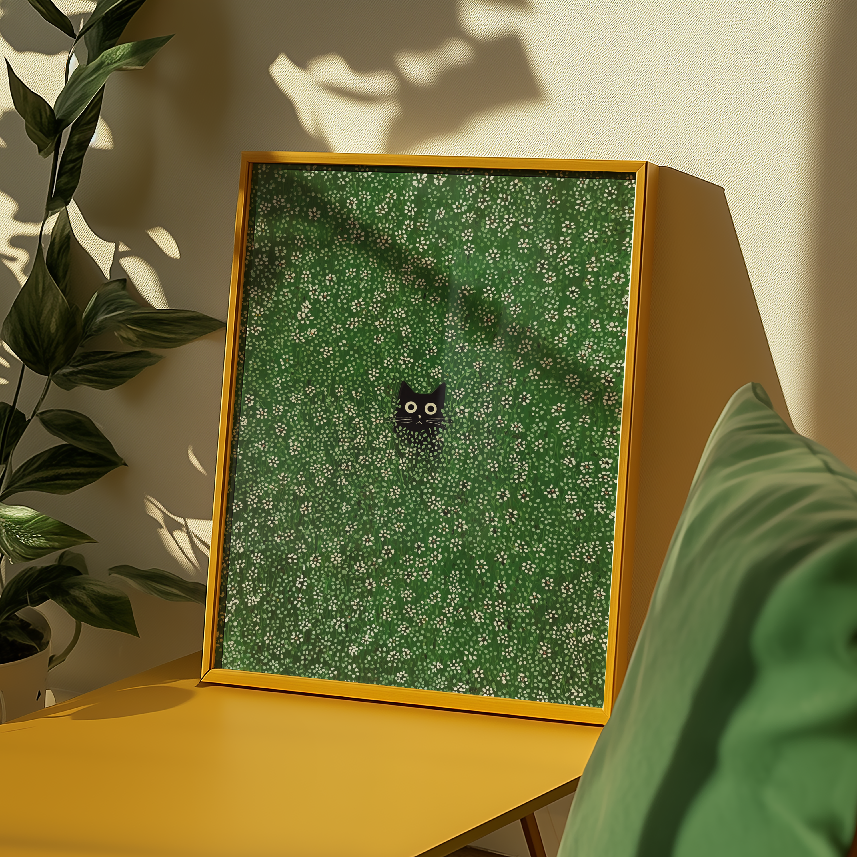 Hidden Meadow Cat Poster