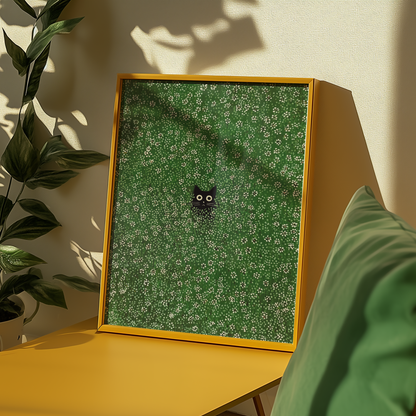 Hidden Meadow Cat Poster