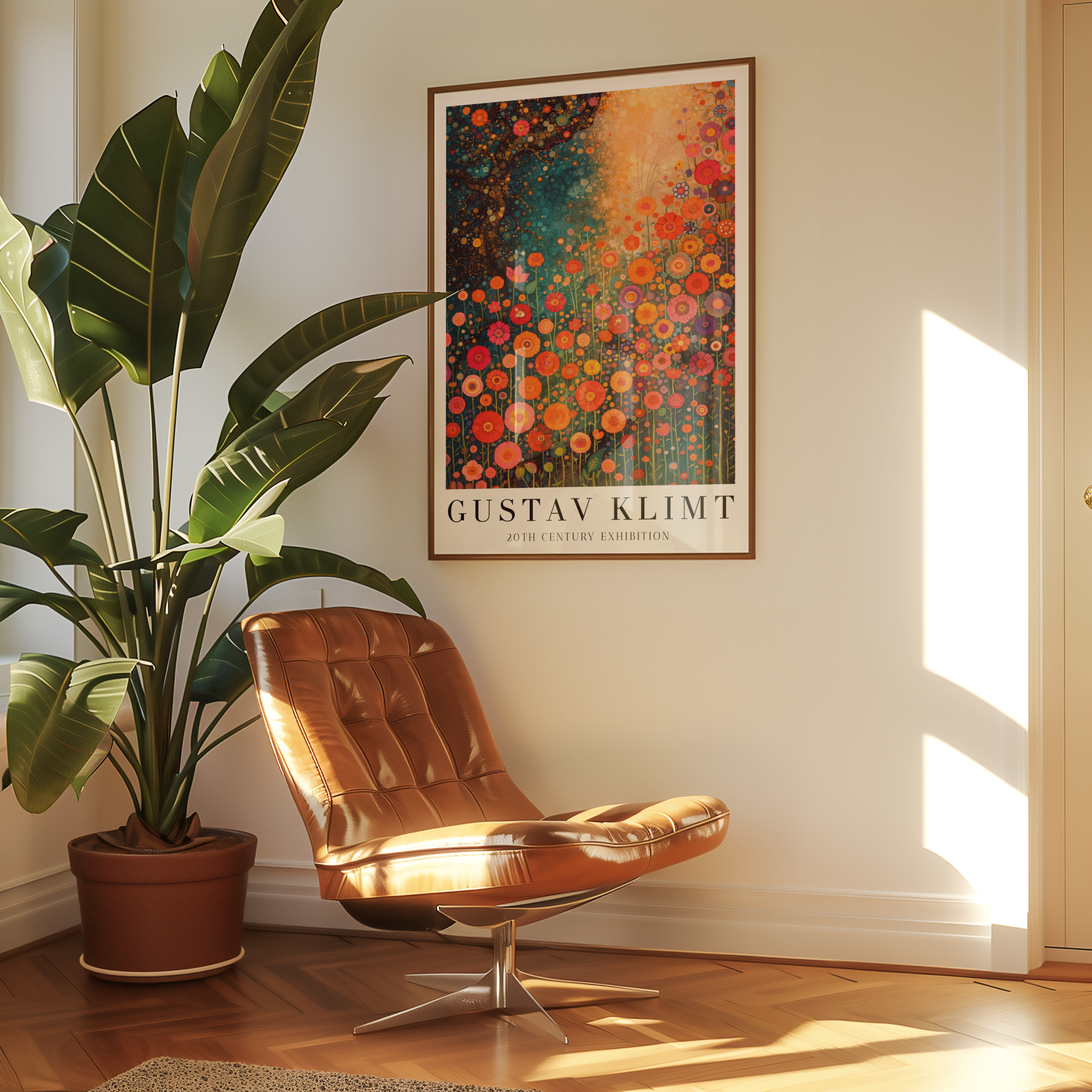 Gustav Klimt Radiant Wildflower Symphony Poster – poster väggdekoration inredning – Affischer hos Bozetto