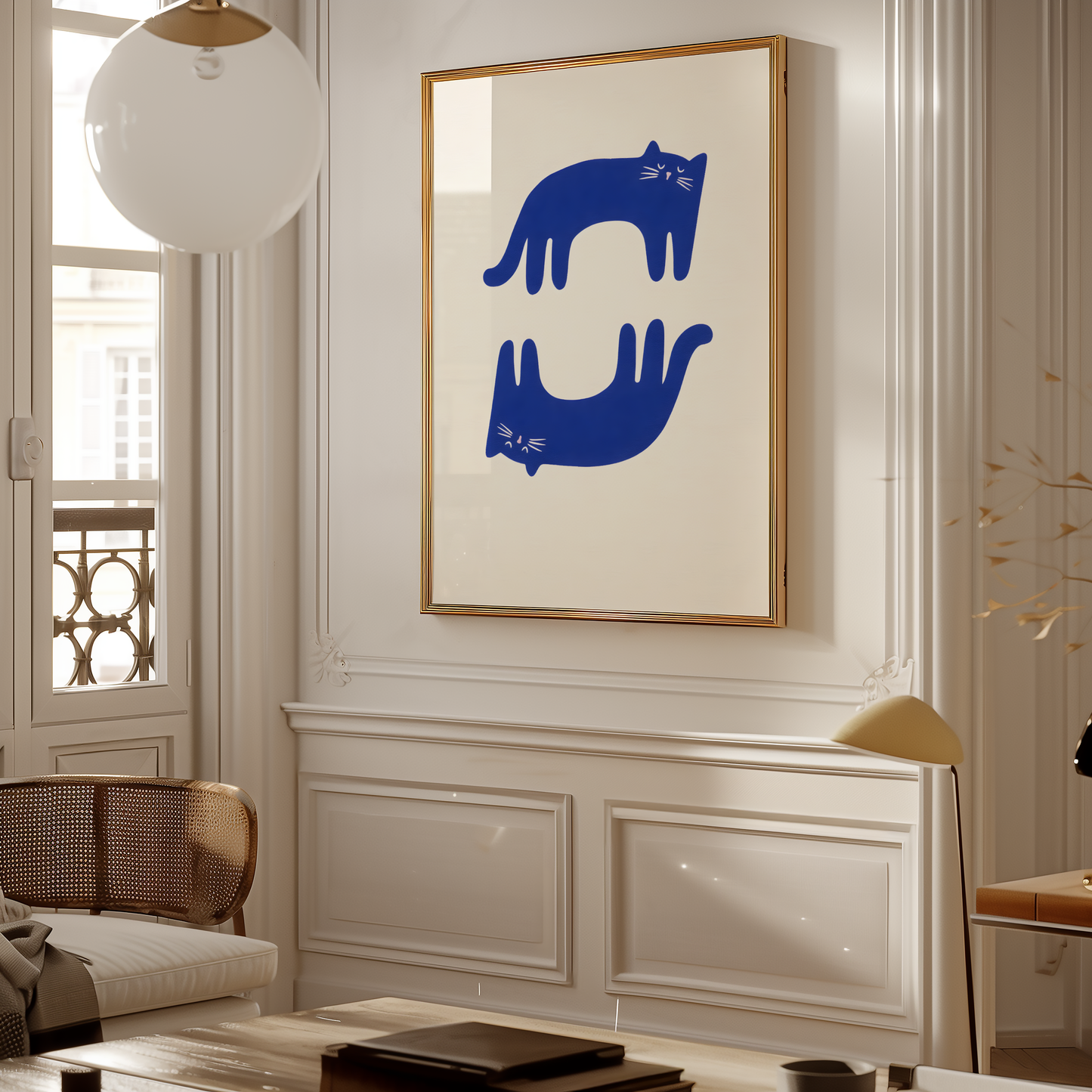 Blue Balance Cat Poster