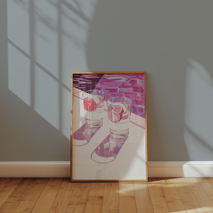 Poolside Drinks Poster