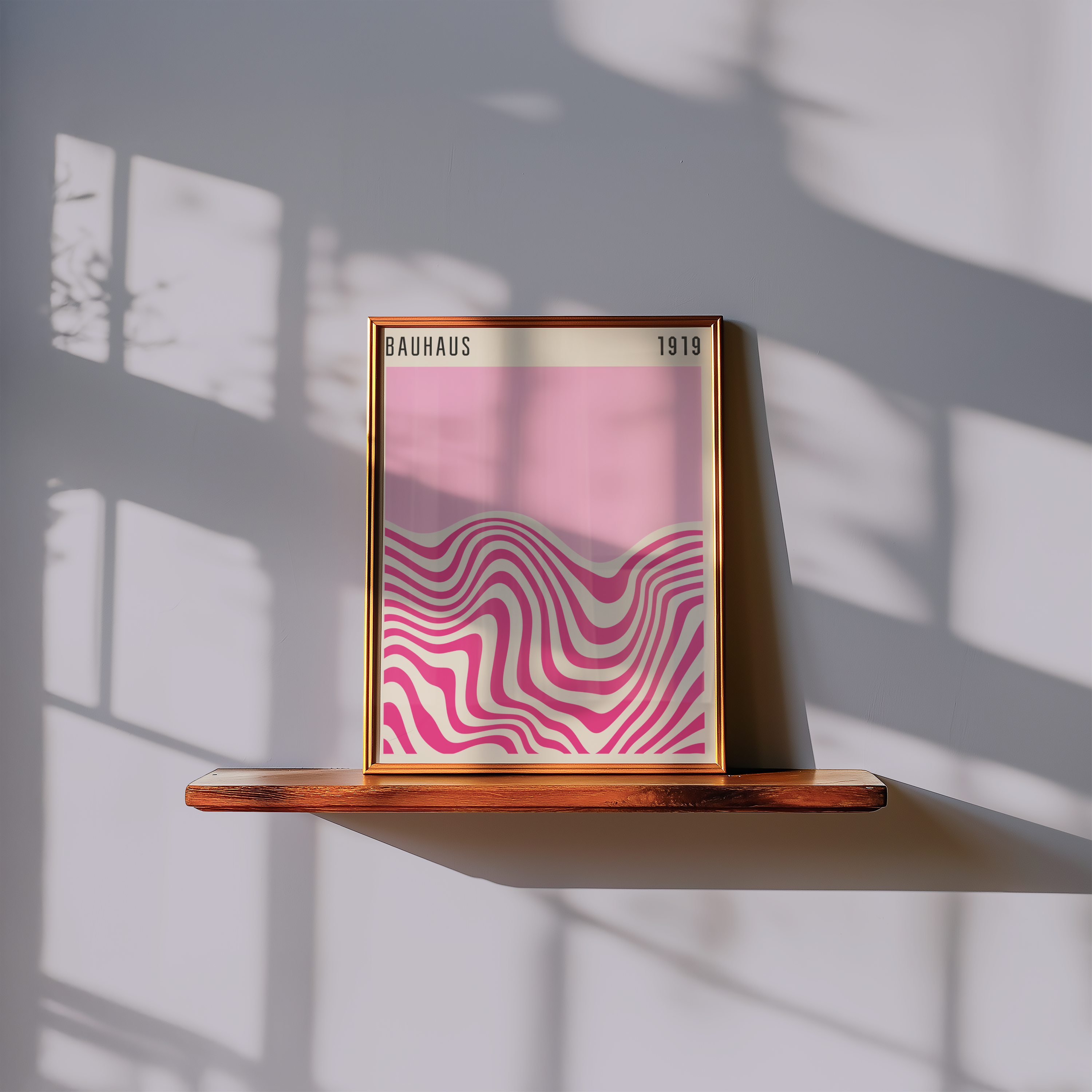 Bauhaus Pink Waves No.2 Poster
