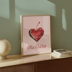 Ma Chérie Cherry Heart Poster
