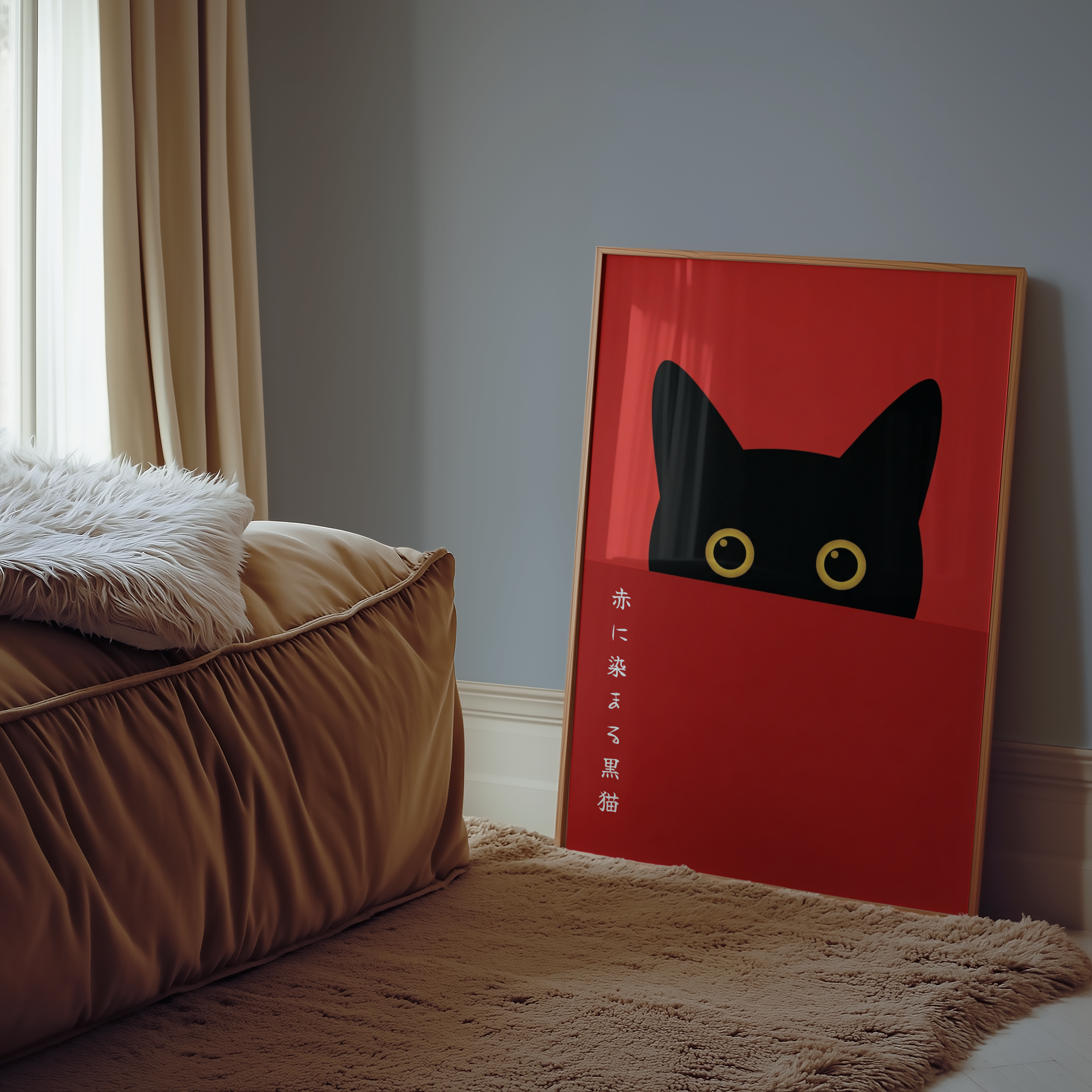 Red Horizon Black Cat Poster – poster på vägg inredning