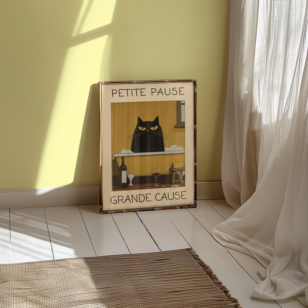 Evening Bath Cat Poster