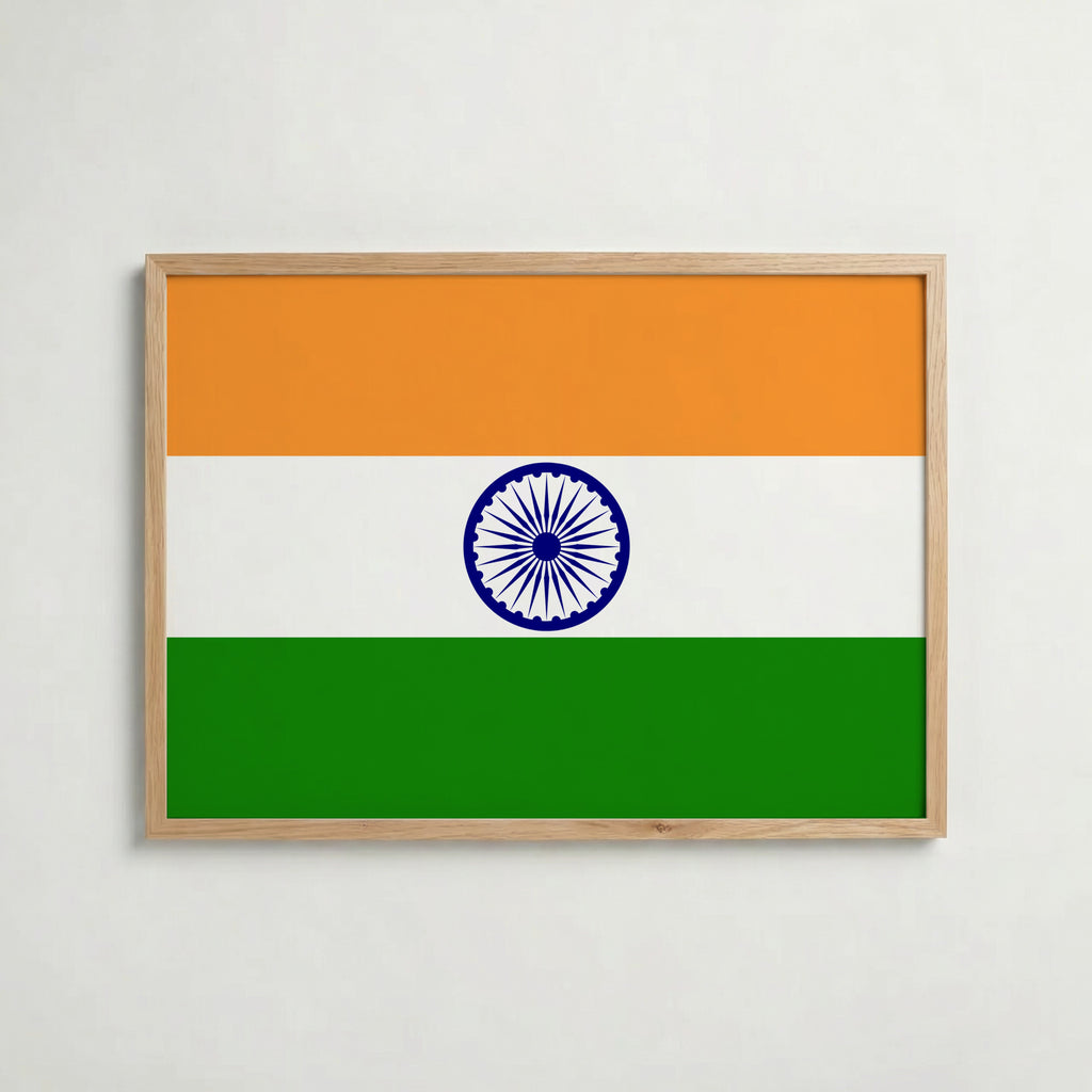 India National Flag Poster – poster väggdekoration inredning – Affischer hos Bozetto