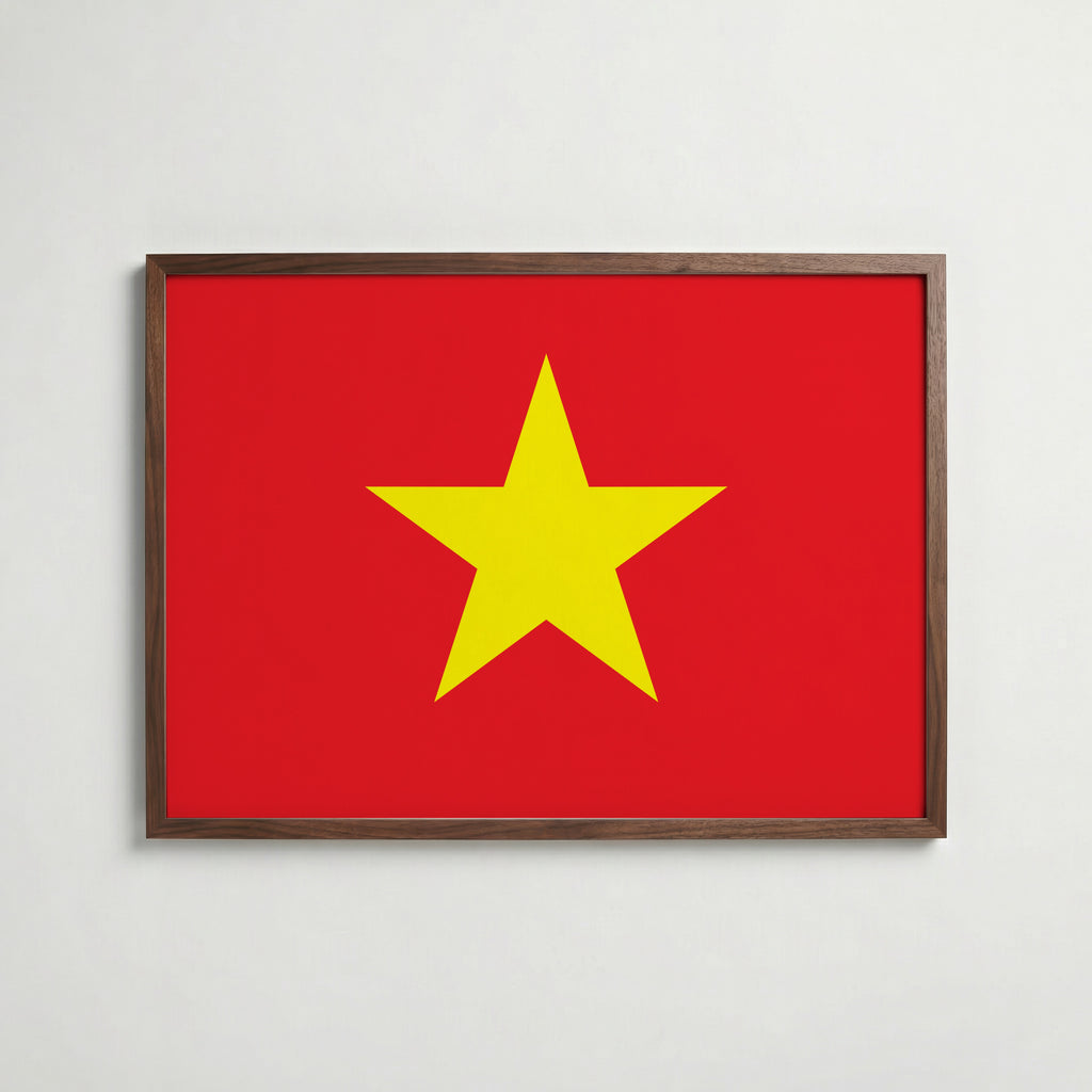 Vietnam National Flag Poster poster – väggdekoration för hemmet – köp hos Bozetto