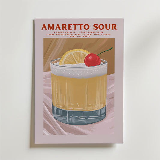 Amaretto Sour Cocktail Poster