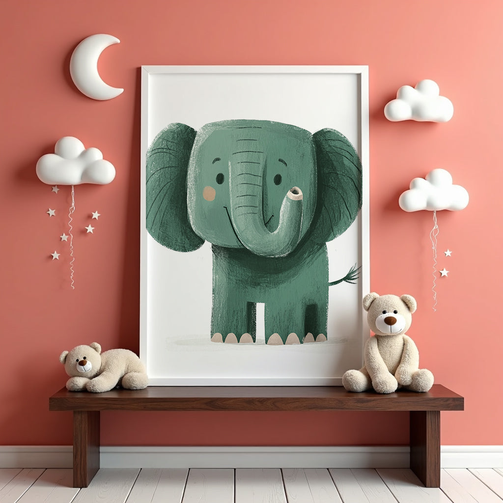 Happy Elephant Poster