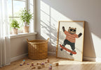 Cool Bear on Skateboard Poster