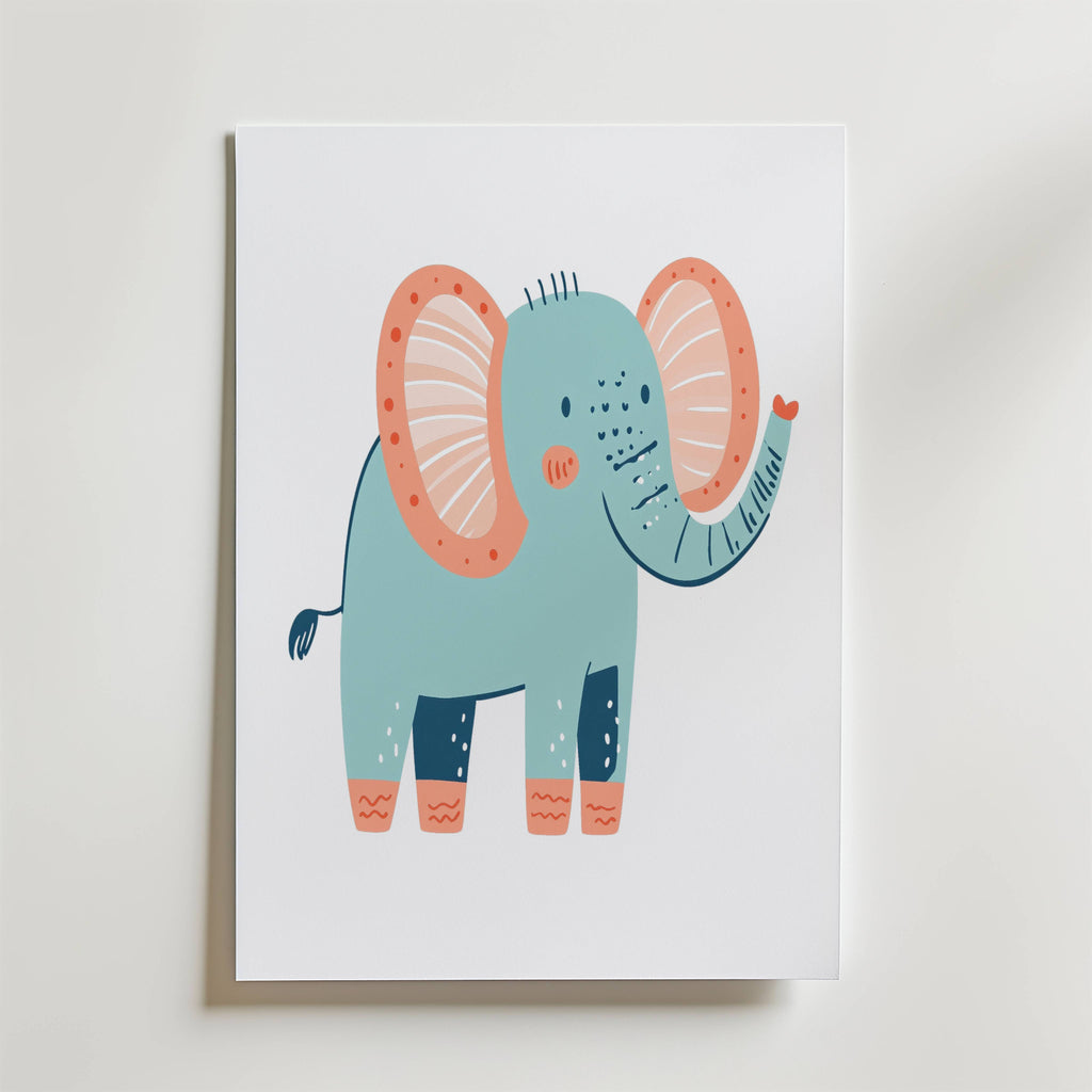Peachy Elephant Poster
