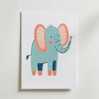 Peachy Elephant Poster