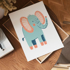 Peachy Elephant Poster