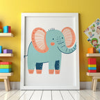 Peachy Elephant Poster