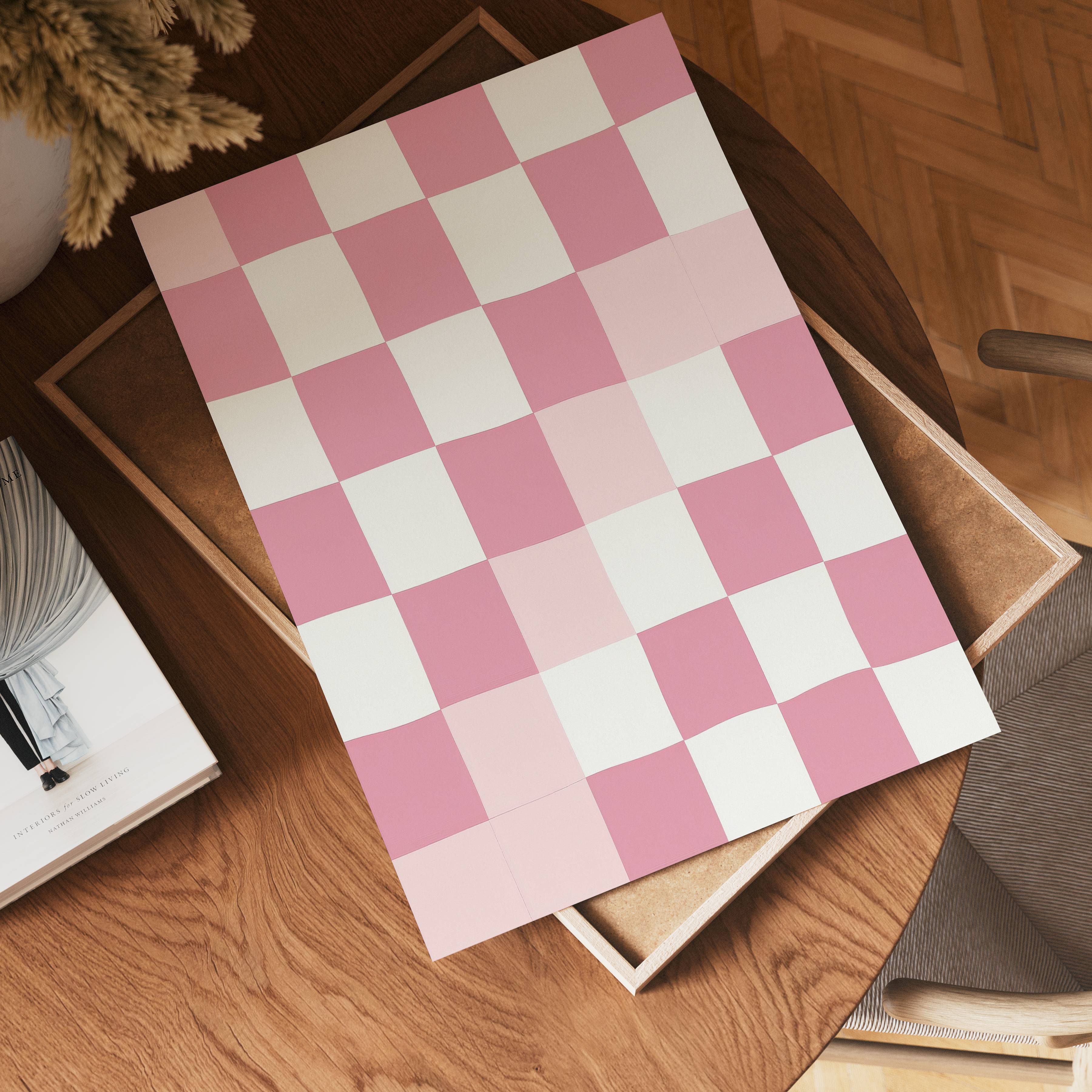 Pink Checkered Poster