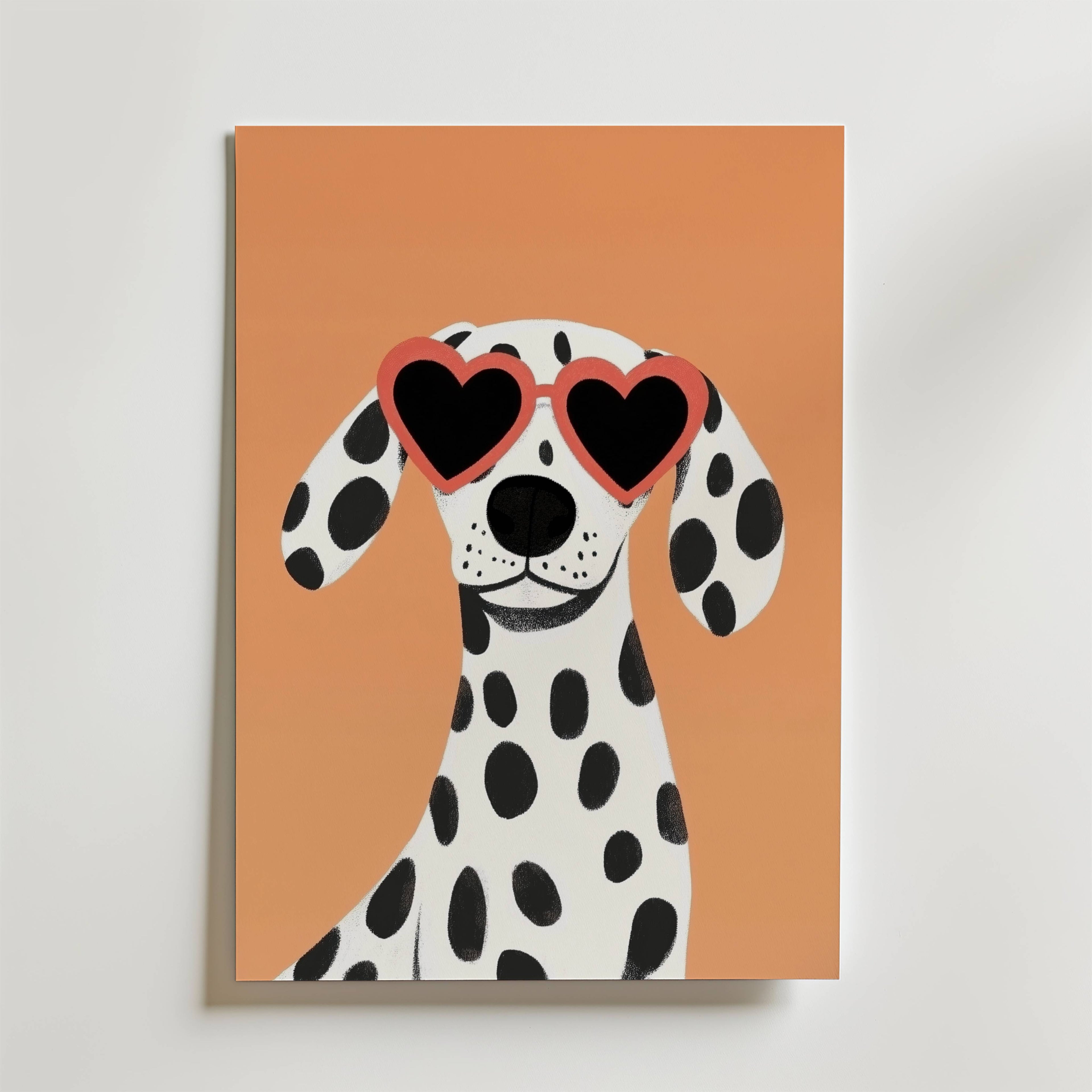 Heart Eyes Dalmatian Poster