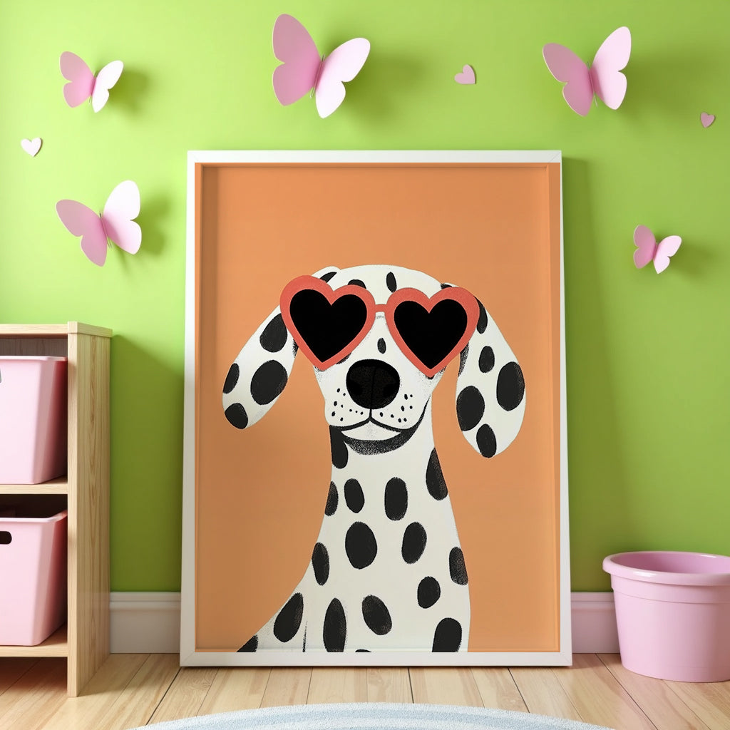 Heart Eyes Dalmatian Poster