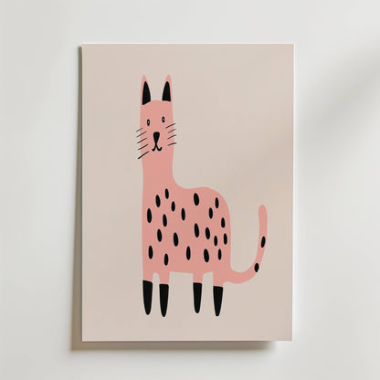 Pink Spotted Cat Poster