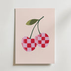 Checkered Cherry Poster
