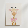 Giraffe with Pink Bow Poster