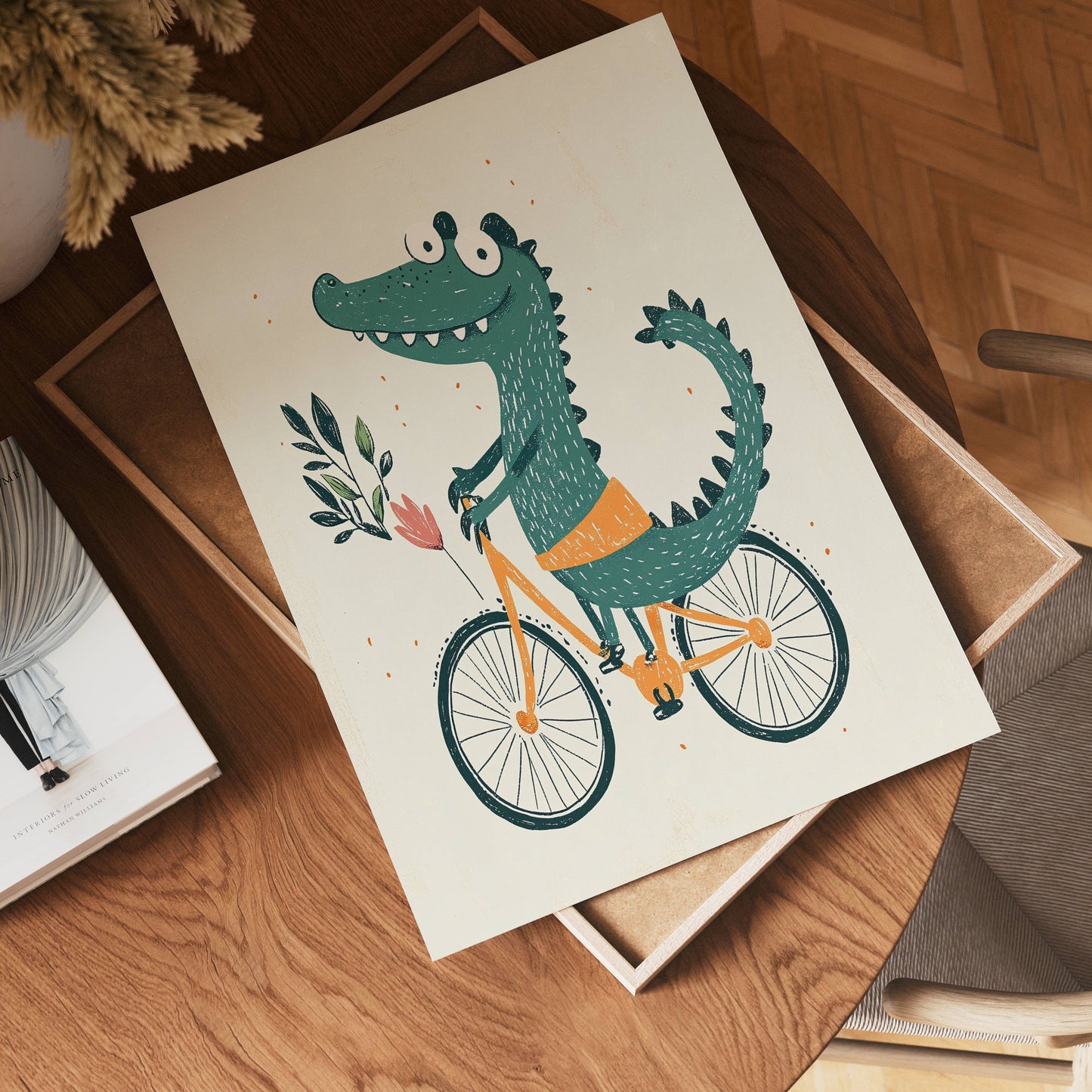 Crocodile on a Bike Poster