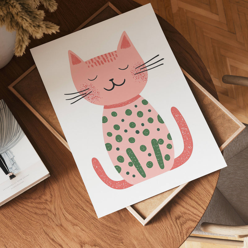Pink Cat Poster
