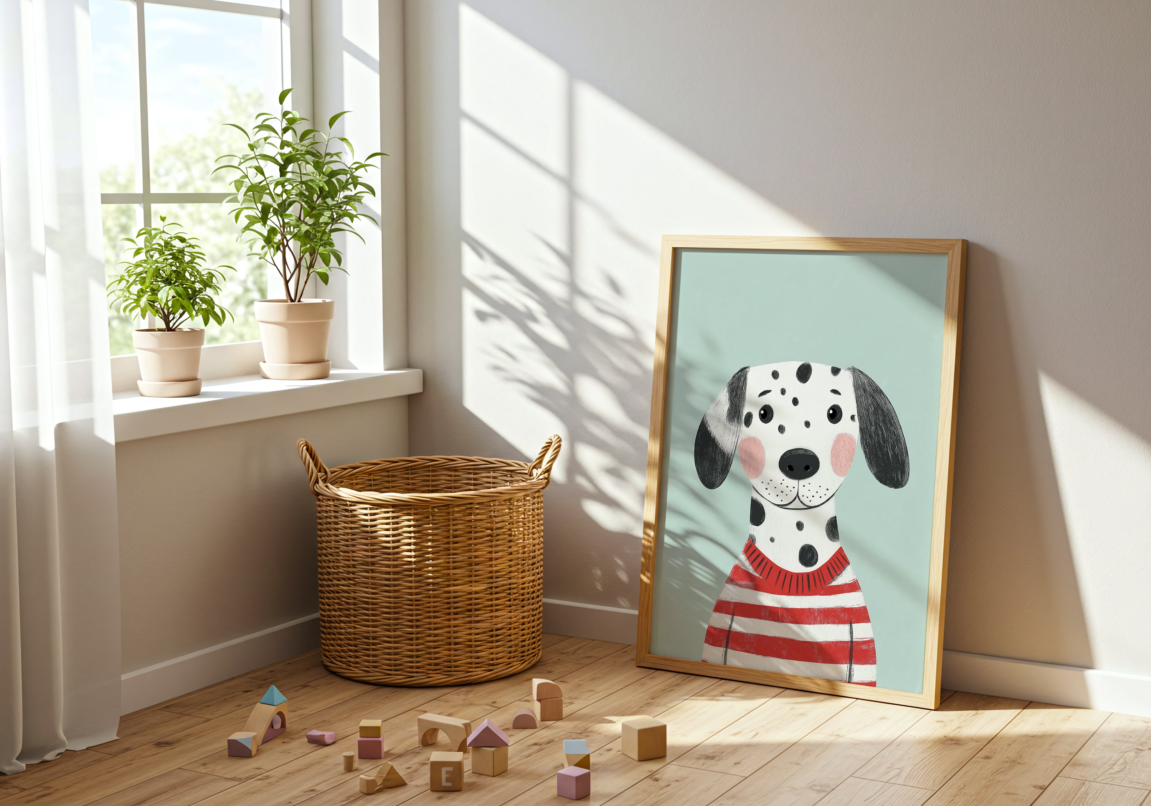 Dalmatian in Stripes Poster