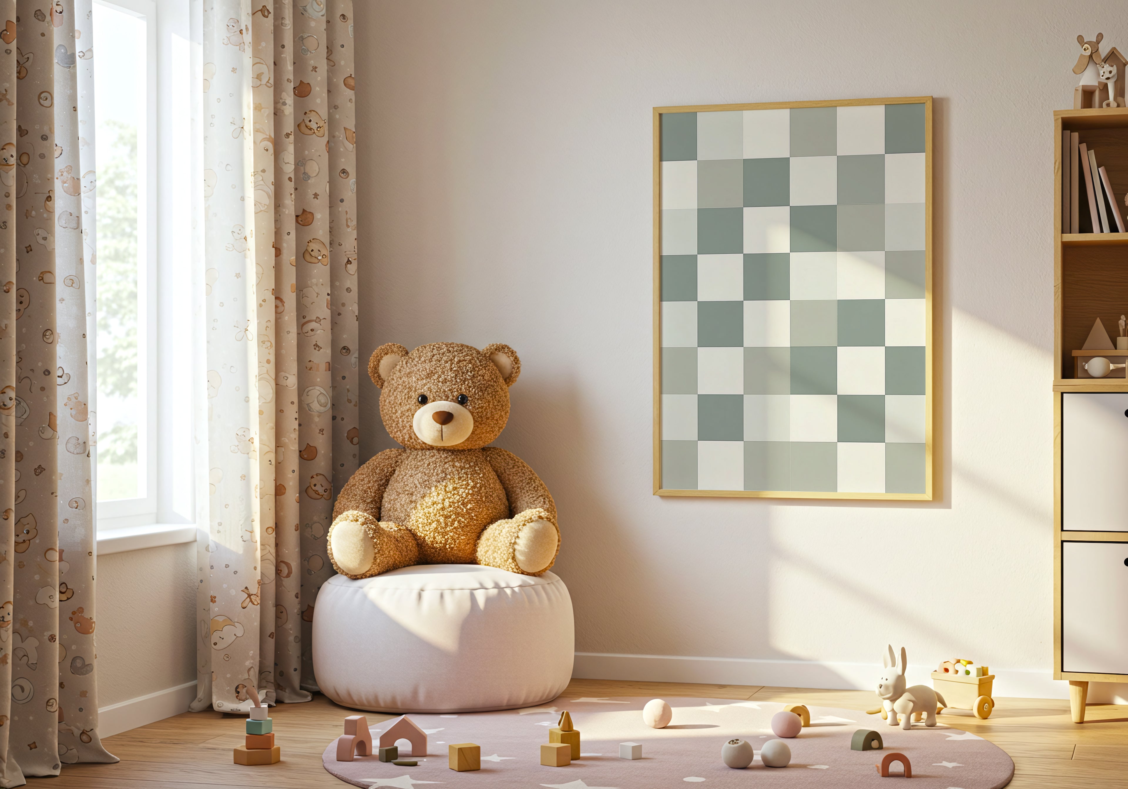 Grey Checkerboard Poster